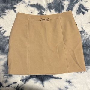 H&M Camel Mini Skirt with gold chain detail